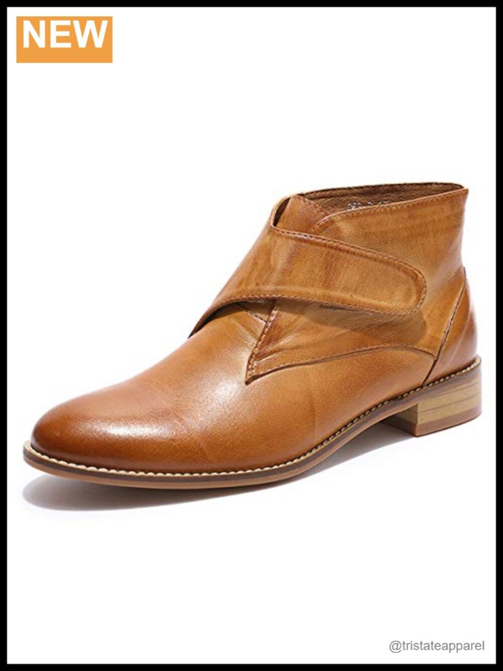 Womens Leather Ankle Boots Low Heel Pointed Toe Handmade Dress Booties